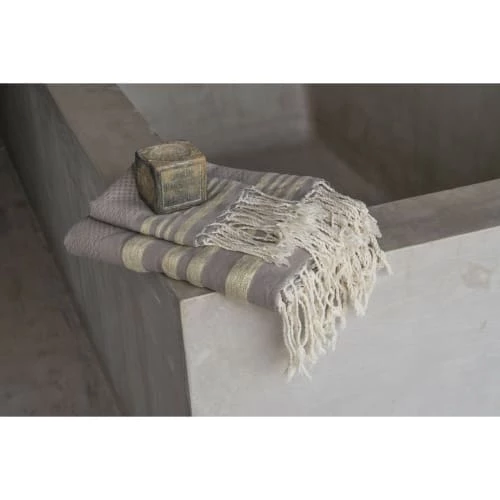 Febronie Décoration De Jardin Lot De 3 Foutas 100x200 + 50x80 (x2) Taupe Clair Et Or 5 Febronie Décoration De Jardin Lot De 3 Foutas 100x200 + 50x80 (x2) Taupe Clair Et Or – Image 3