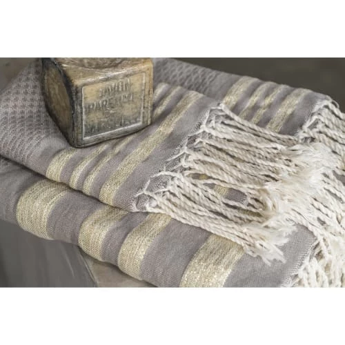 Febronie Décoration De Jardin Lot De 3 Foutas 100x200 + 50x80 (x2) Taupe Clair Et Or 6 Febronie Décoration De Jardin Lot De 3 Foutas 100x200 + 50x80 (x2) Taupe Clair Et Or – Image 4