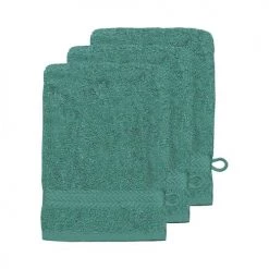 Sensei Maison Lot De 3 Gants De Toilette 550gr/m² Aqua 16x22 Cm