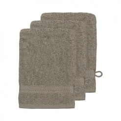 Sensei Maison Serviettes De Toilette Lot De 3 Gants De Toilette 550gr/m² Mastic 16x22 Cm