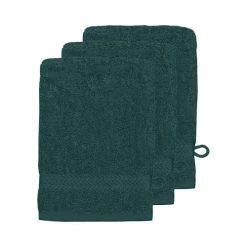 Sensei Maison Serviettes De Toilette Lot De 3 Gants De Toilette 550gr/m² Petrol 16x22 Cm