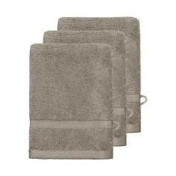 Sensei Maison Serviettes De Toilette Lot De 3 Gants De Toilette 600gr/m² Mastic 16x22 Cm