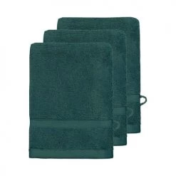 Sensei Maison Serviettes De Toilette Lot De 3 Gants De Toilette 600gr/m² Petrol 16x22 Cm