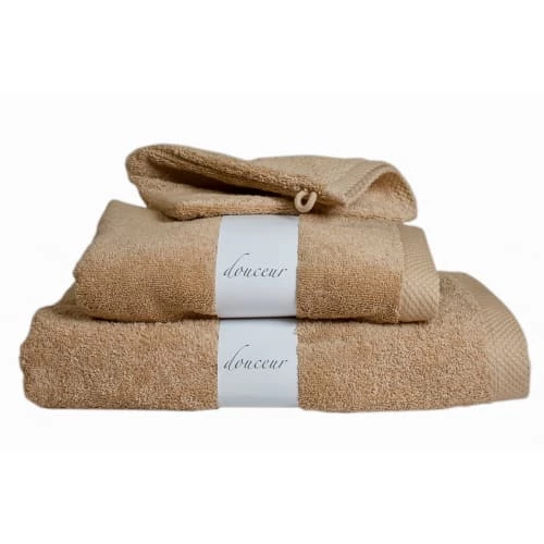 Linandelle Serviettes De Toilette Lot De 3 Gants De Toilette Eponge En Coton Beige Foncé 4 Linandelle Serviettes De Toilette Lot De 3 Gants De Toilette Eponge En Coton Beige Foncé – Image 2