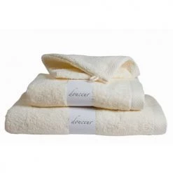 Linandelle Serviettes De Toilette Lot De 3 Gants De Toilette Eponge En Coton Ivoire -Gants de toilette Soldes lot de 3 gants de toilette eponge en coton ivoire 1