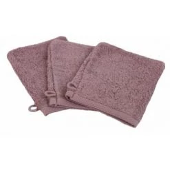 Linandelle Serviettes De Toilette ESSENTIELLE - Lot De 3 Gants De Toilette éponge 600gr Gris Souris -Gants de toilette Soldes lot de 3 gants de toilette eponge en coton lilas 5