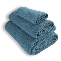 Oona Home Ensemble De Bain Lot De 3 Serviettes Vert Sage 30X50, 50X100, 90X160 -Gants de toilette Soldes lot de 3 serviettes bleu canard 30x50 50x100 90x160 1