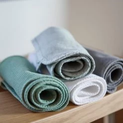 Gants de toilette Soldes -Gants de toilette Soldes lot de 3 serviettes vert sage 30x50 50x100 90x160 2