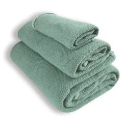 Oona Home Ensemble De Bain Lot De 3 Serviettes Vert Sage 30X50, 50X100, 90X160 -Gants de toilette Soldes lot de 3 serviettes vert sage 30x50 50x100 90x160 4