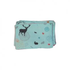 Chouchouette Gants De Toilette Lot De 5 Lingettes Lavables Bleu Forêt -Gants de toilette Soldes lot de 5 lingettes lavables bleu foret 2