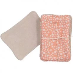 Chouchouette Gants De Toilette Lot De 5 Lingettes Lavables Corail étoiles