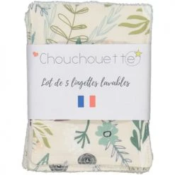 Chouchouette Gants De Toilette Lot De 5 Lingettes Lavables Fleurs -Gants de toilette Soldes lot de 5 lingettes lavables fleurs 2