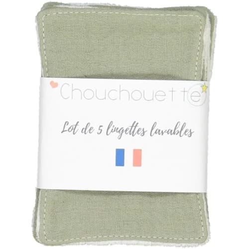 Chouchouette Gants De Toilette Lot De 5 Lingettes Lavables Gaze Kaki 4 Chouchouette Gants De Toilette Lot De 5 Lingettes Lavables Gaze Kaki – Image 2