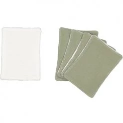 Chouchouette Gants De Toilette Lot De 5 Lingettes Lavables Gaze Kaki