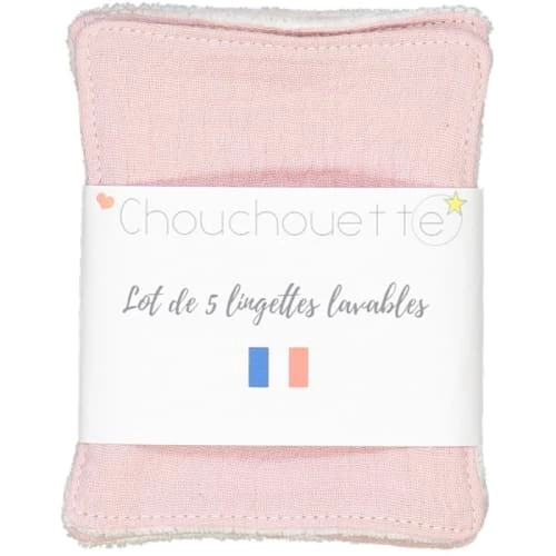 Chouchouette Gants De Toilette Lot De 5 Lingettes Lavables Gaze Rose 4 Chouchouette Gants De Toilette Lot De 5 Lingettes Lavables Gaze Rose – Image 2