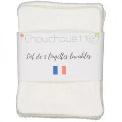 Chouchouette Gants De Toilette Lot De 5 Lingettes Lavables Ivoire -Gants de toilette Soldes lot de 5 lingettes lavables ivoire 5
