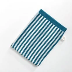 Becquet Lots De 2 Gants De Toilette Bleu 15x21 En Coton