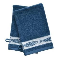Becquet Serviettes De Toilette Lots De 2 Gants De Toilette Bleu 15x21 En Coton