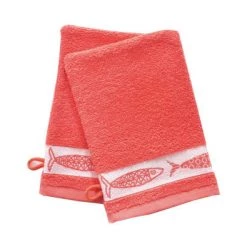 Becquet Serviettes De Toilette Lots De 2 Gants De Toilette Orange 15x21 En Coton