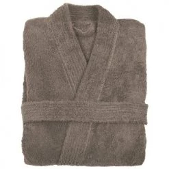 Sensei Maison Peignoirs Et Chaussons De Bain LUXURY - Peignoir De Bain Mixte Col Kimono Greige XL -Gants de toilette Soldes luxury peignoir de bain mixte col kimono greige xl 4