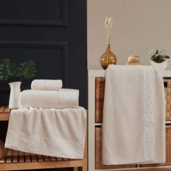 Sensei Maison Peignoirs Et Chaussons De Bain Paréo De Bain Blanc Cassé Taille Unique -Gants de toilette Soldes pareo de bain blanc casse taille unique 6