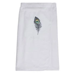 Sensei Maison Peignoirs Et Chaussons De Bain Paréo De Bain En Coton Aqua Sea Taille Unique -Gants de toilette Soldes pareo de bain en coton blanc taille unique 2