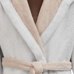 Sensei Maison Peignoirs Et Chaussons De Bain Peignoir à Capuche Double Face Blanc L -Gants de toilette Soldes peignoir a capuche double face blanc l 2