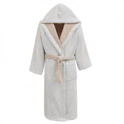 Sensei Maison Peignoirs Et Chaussons De Bain Peignoir à Capuche Double Face Blanc XL