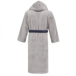 Sensei Maison Peignoirs Et Chaussons De Bain Peignoir à Capuche Double Face Gris Perle L -Gants de toilette Soldes peignoir a capuche double face gris perle l 1