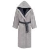 Sensei Maison Peignoirs Et Chaussons De Bain Peignoir à Capuche Double Face Gris Perle M -Gants de toilette Soldes peignoir a capuche double face gris perle m