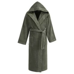 Sensei Maison Peignoirs Et Chaussons De Bain Peignoir à Capuche Velours Bleu Nuit XL -Gants de toilette Soldes peignoir a capuche velours eucalyptus xl 8