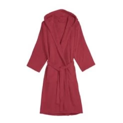 Blanc Cerise Peignoirs Et Chaussons De Bain Peignoir Capuche En Coton BIO L Litchi -Gants de toilette Soldes peignoir capuche en coton bio l rouge basque 5