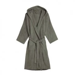 Blanc Cerise Peignoirs Et Chaussons De Bain Peignoir Capuche En Coton BIO M Sauge