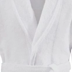 Sensei Maison Peignoirs Et Chaussons De Bain Peignoir Col Chale Coton/modal Blanc M -Gants de toilette Soldes peignoir col chale coton modal blanc m 2