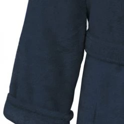Sensei Maison Peignoirs Et Chaussons De Bain Peignoir Col Chale Coton/modal Indigo XL -Gants de toilette Soldes peignoir col chale coton modal indigo xl 4