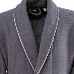 Sensei Maison Peignoirs Et Chaussons De Bain Peignoir Col Chale Double Face 450gr/m² Ardoise L -Gants de toilette Soldes peignoir col chale double face 450gr m2 ardoise l 2