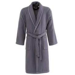 Sensei Maison Peignoirs Et Chaussons De Bain Peignoir Col Chale Double Face 450gr/m² Gris Perle M -Gants de toilette Soldes peignoir col chale double face 450gr m2 ardoise m 7