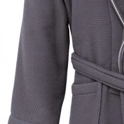 Sensei Maison Peignoirs Et Chaussons De Bain Peignoir Col Chale Double Face 450gr/m² Ardoise S -Gants de toilette Soldes peignoir col chale double face 450gr m2 ardoise s 5