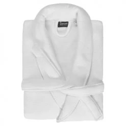 Sensei Maison Peignoirs Et Chaussons De Bain Peignoir Col Chale Double Face 450gr/m² Blanc M -Gants de toilette Soldes peignoir col chale double face 450gr m2 blanc m 1