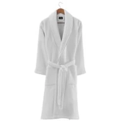 Sensei Maison Peignoirs Et Chaussons De Bain Peignoir Col Chale Double Face 450gr/m² Nude XL -Gants de toilette Soldes peignoir col chale double face 450gr m2 blanc xl 4