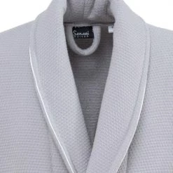 Sensei Maison Peignoirs Et Chaussons De Bain Peignoir Col Chale Double Face 450gr/m² Gris Perle XL -Gants de toilette Soldes peignoir col chale double face 450gr m2 gris perle xl 4
