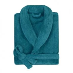 Blanc Cerise Peignoirs Et Chaussons De Bain Peignoir Col Châle En Coton BIO L Canard -Gants de toilette Soldes peignoir col chale en coton bio l canard 1