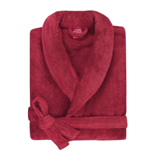 Blanc Cerise Peignoirs Et Chaussons De Bain Peignoir Col Châle En Coton BIO L Rouge Basque 4 Blanc Cerise Peignoirs Et Chaussons De Bain Peignoir Col Châle En Coton BIO L Rouge Basque – Image 2