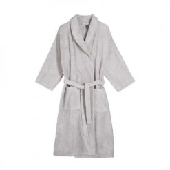 Blanc Cerise Peignoirs Et Chaussons De Bain Peignoir Col Châle En Coton BIO S Perle