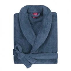 Blanc Cerise Peignoirs Et Chaussons De Bain Peignoir Col Châle En Coton BIO XL Bleu Indigo -Gants de toilette Soldes peignoir col chale en coton bio xl bleu indigo 9