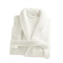 Linandelle Peignoirs Et Chaussons De Bain Peignoir Col Chale En Coton Ivoire L