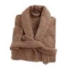 Linandelle Peignoirs Et Chaussons De Bain Peignoir Col Chale En Coton Marron Chocolat S -Gants de toilette Soldes peignoir col chale en coton marron chocolat s