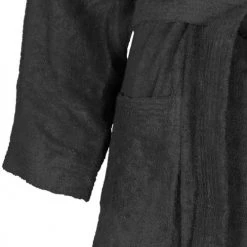 Sensei Maison Peignoirs Et Chaussons De Bain Peignoir Col Kimono Anthracite XXXL -Gants de toilette Soldes peignoir col kimono anthracite xxxl 4