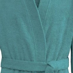 Sensei Maison Peignoirs Et Chaussons De Bain Peignoir Col Kimono Aqua Sea L -Gants de toilette Soldes peignoir col kimono aqua sea l 3