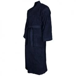 Sensei Maison Peignoirs Et Chaussons De Bain Peignoir Col Kimono Bleu Nuit L -Gants de toilette Soldes peignoir col kimono bleu nuit l 1